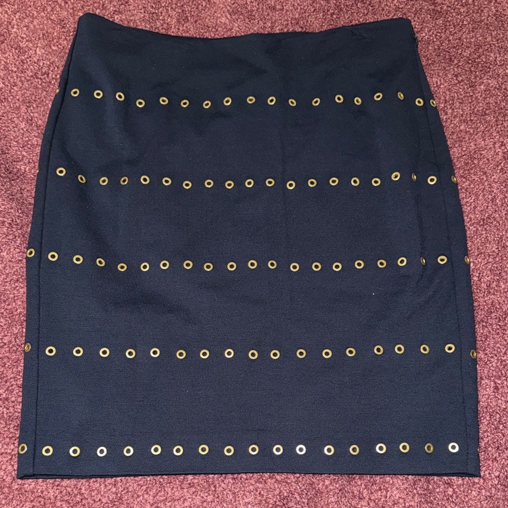 Nautica Pencil Skirt Navy Blue with Gold Eyelets
